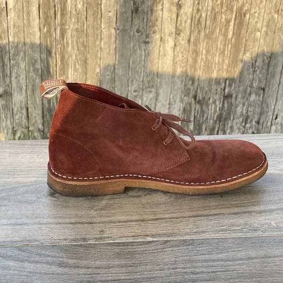 RM Williams Desert Chukka Boots Men 11 / AU 10 Red Suede Leather Lace Australia